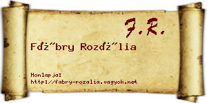 Fábry Rozália névjegykártya