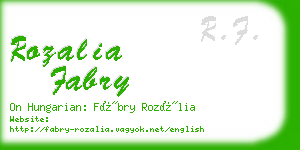 rozalia fabry business card